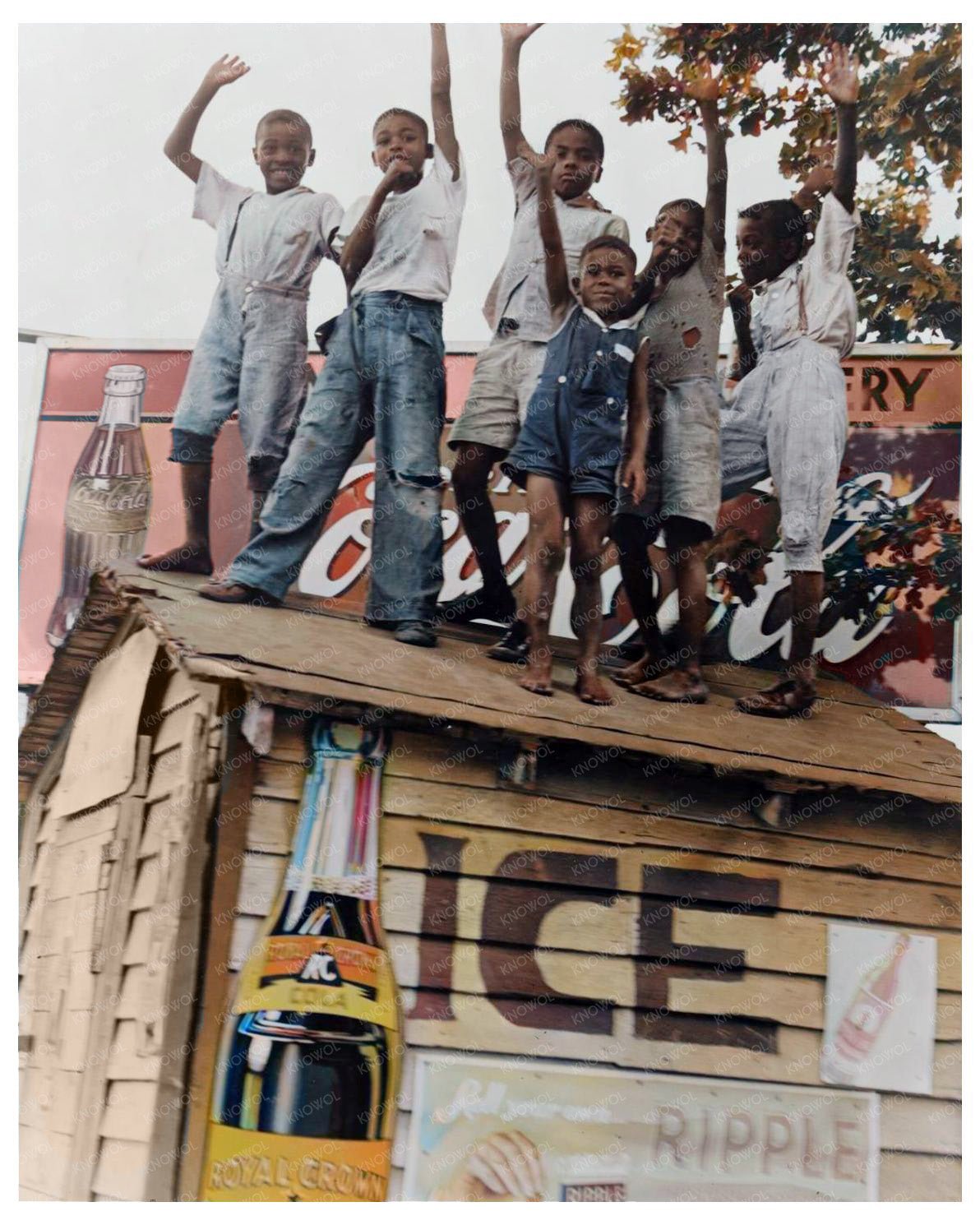 June 1938: Playing on a shed in Little Rock, Arkansas - Available at KNOWOL