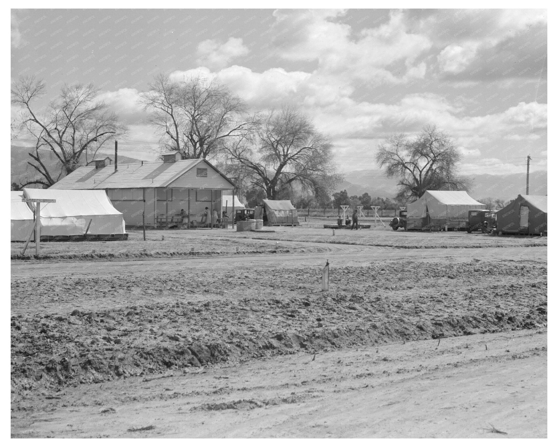 Kern County Migrant Camp February 1936 Great Depression Vintage Image - Available at KNOWOL