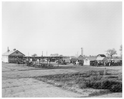 Kern Migrant Camp Outdoor Clubroom November 1936 - Available at KNOWOL