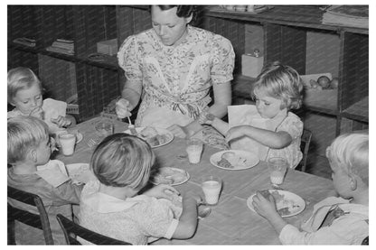 Kindergarten Children Lunch at Lake Dick Project 1938 - Available at KNOWOL