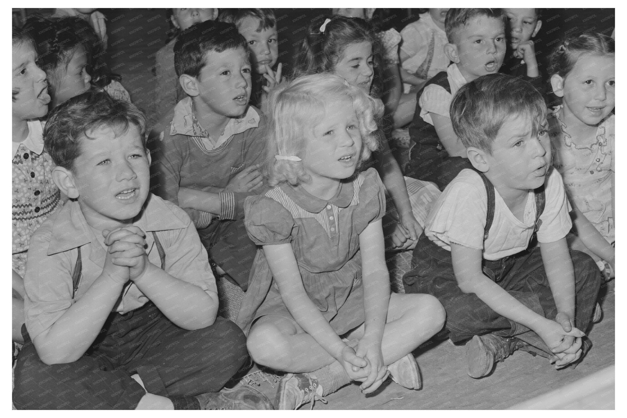 Kindergarten Class in San Leandro California April 1942 - Available at KNOWOL