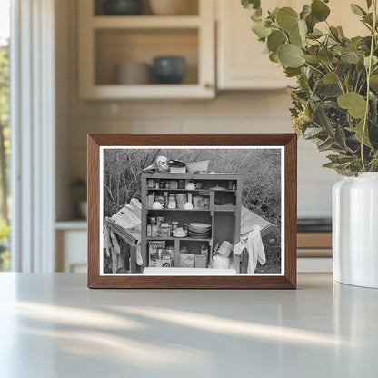 Kitchen Cabinet in Migrant Camp Texas February 1939 - Available at KNOWOL