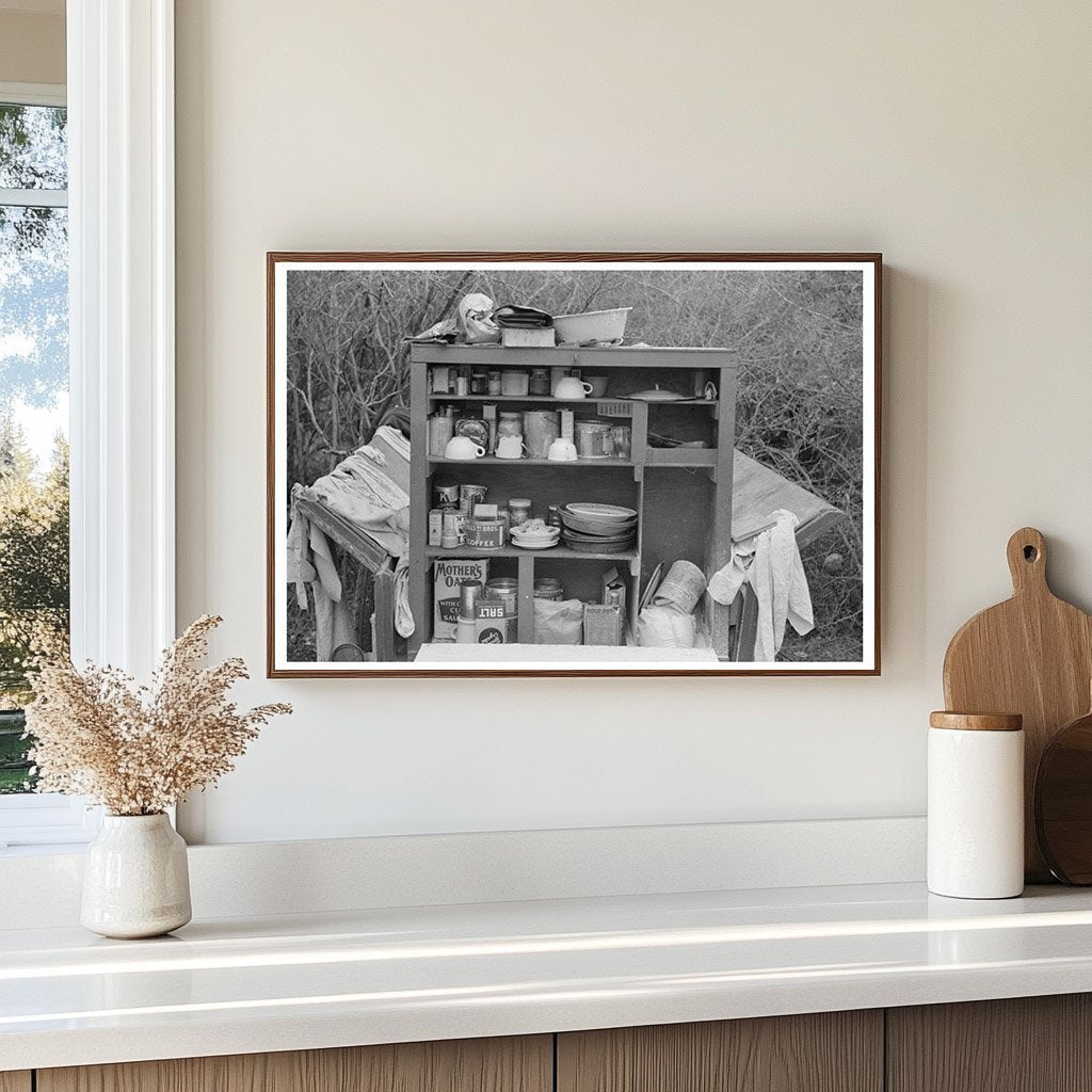 Kitchen Cabinet in Migrant Camp Texas February 1939 - Available at KNOWOL