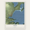 Adak, Alaska map print, the full design