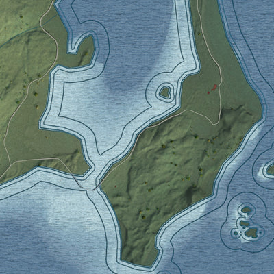 Close-up of the map of Adak, Alaska print showing street and building detail