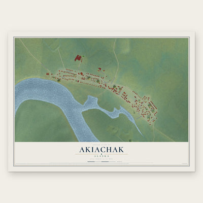 Akiachak, Alaska map print, the full design