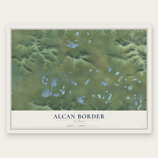 Alcan Border, Alaska map print, the full design