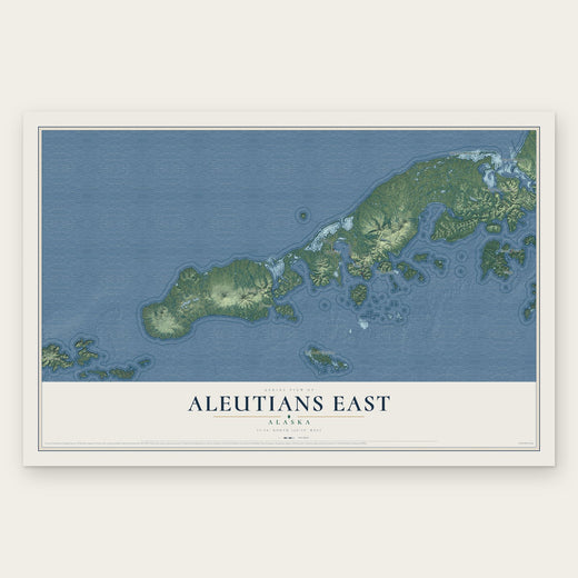 Aleutians East, Alaska map print, the full design