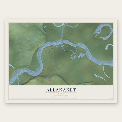 Allakaket, Alaska map print, the full design
