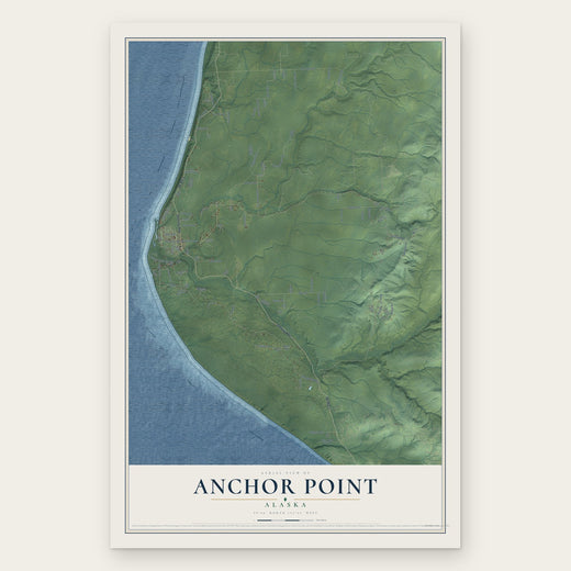 Anchor Point, Alaska map print, the full design
