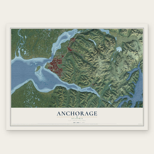 Anchorage, Alaska map print, the full design