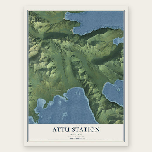 Attu Station, Alaska map print, the full design