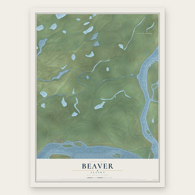Beaver, Alaska map print, the full design
