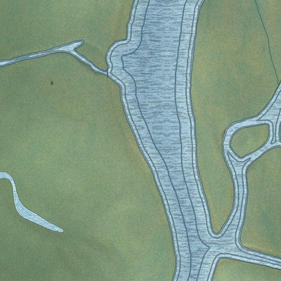 Close-up of the map of Beaver, Alaska print showing street and building detail