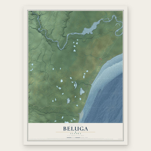Beluga, Alaska map print, the full design