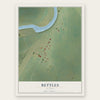 Bettles, Alaska map print, the full design