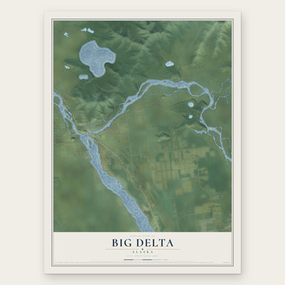 Big Delta, Alaska map print, the full design