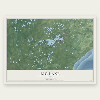 Big Lake, Alaska map print, the full design