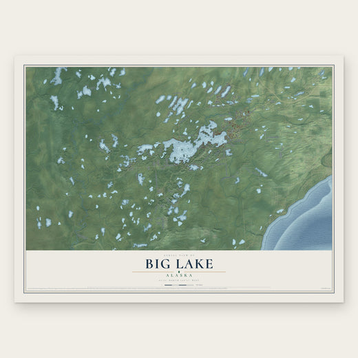 Big Lake, Alaska map print, the full design