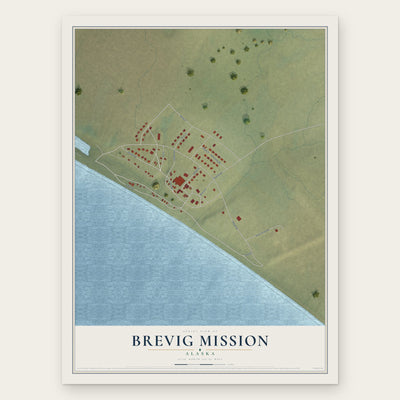 Brevig Mission, Alaska map print, the full design