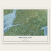 Bristol Bay, Alaska map print, the full design