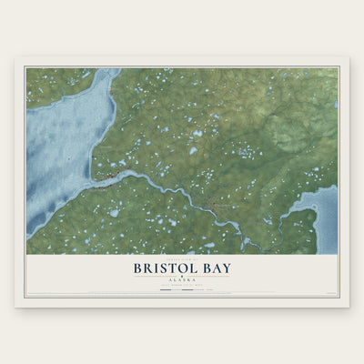 Bristol Bay, Alaska map print, the full design