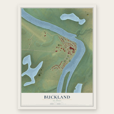 Buckland, Alaska map print, the full design