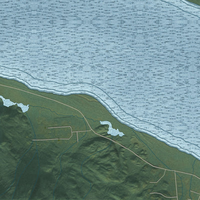 Close-up of the map of Butte, Alaska print showing street and building detail