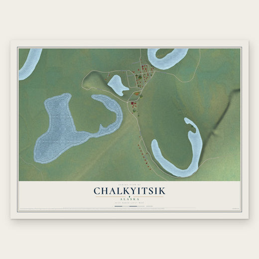 Chalkyitsik, Alaska map print, the full design