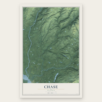 Chase, Alaska map print, the full design