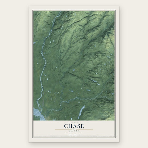 Chase, Alaska map print, the full design