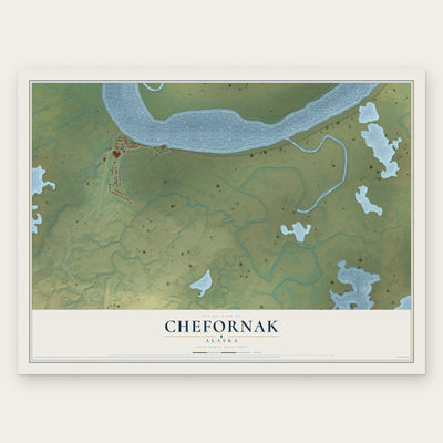 Chefornak, Alaska map print, the full design