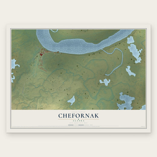Chefornak, Alaska map print, the full design