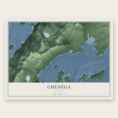 Chenega, Alaska map print, the full design