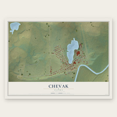 Chevak, Alaska map print, the full design