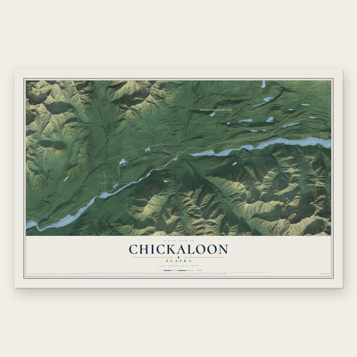 Chickaloon, Alaska map print, the full design