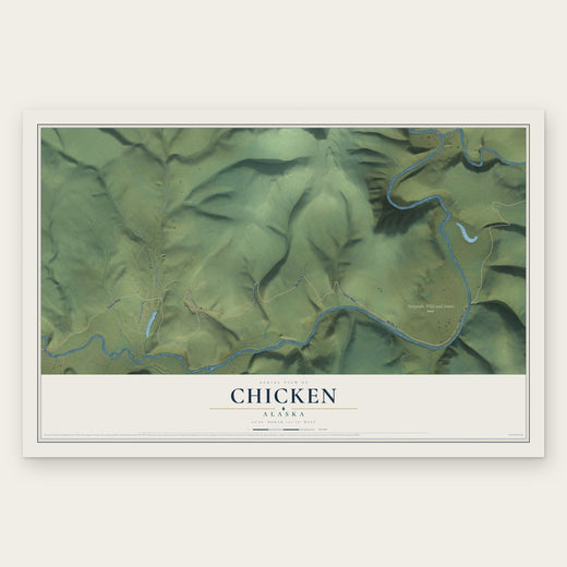 Chicken, Alaska map print, the full design
