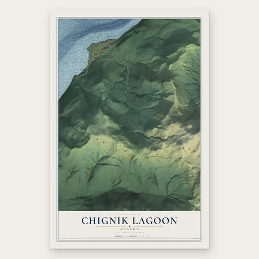 Chignik Lagoon, Alaska map print, the full design