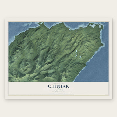 Chiniak, Alaska map print, the full design