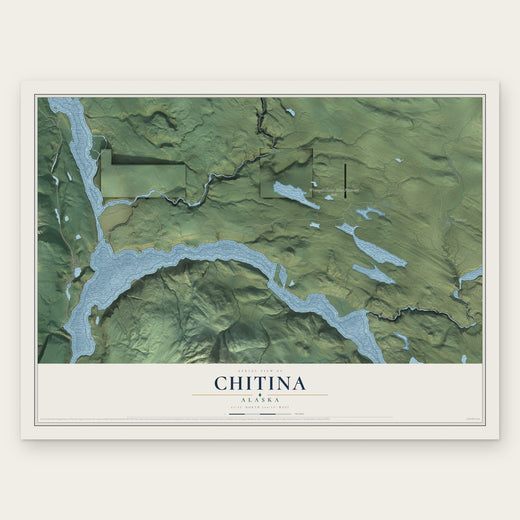 Chitina, Alaska map print, the full design