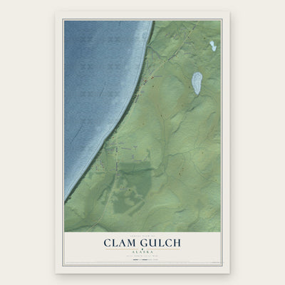 Clam Gulch, Alaska map print, the full design