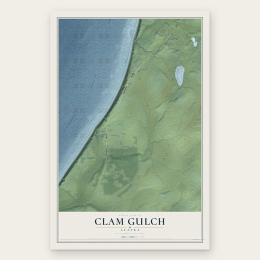 Clam Gulch, Alaska map print, the full design