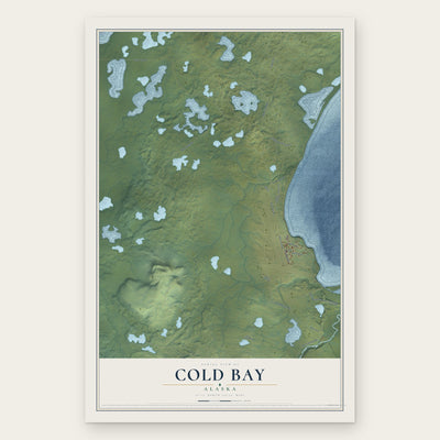 Cold Bay, Alaska map print, the full design