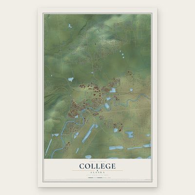 College, Alaska map print, the full design