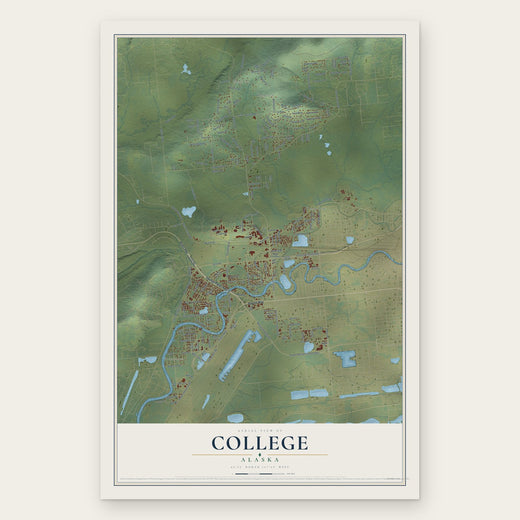 College, Alaska map print, the full design