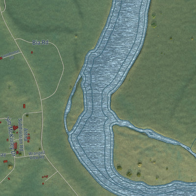 Close-up of the map of Copper Center, Alaska print showing street and building detail