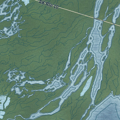 Close-up of the map of Cordova, Alaska print showing street and building detail