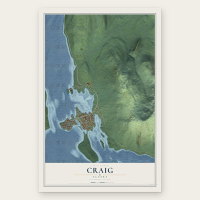 Craig, Alaska map print, the full design