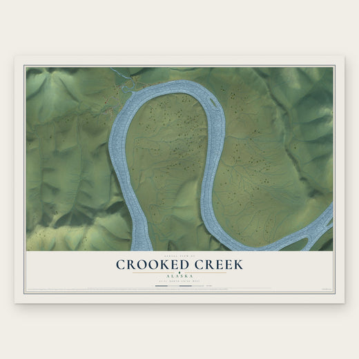 Crooked Creek, Alaska map print, the full design