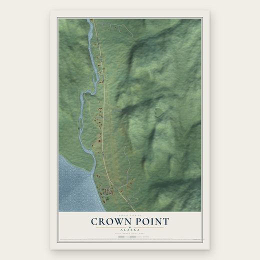 Crown Point, Alaska map print, the full design
